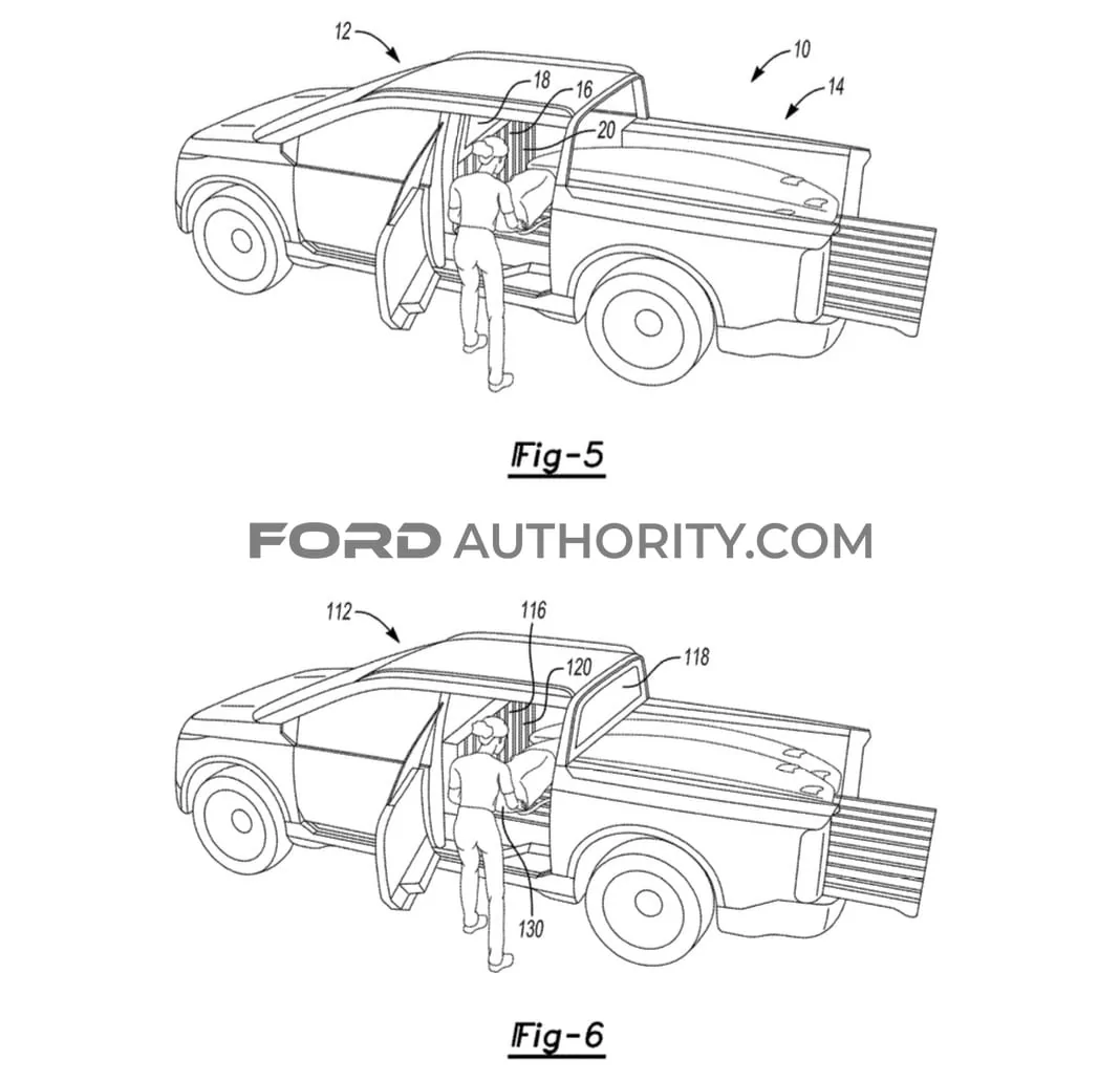 Ranchero EV Pickup Truck All relevant patents Ford-Patent-Bed-To-Cab-Pass-Through-Capability-002