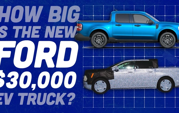 EV Pickup Ranchero vs. Maverick size based on photos (length / height)